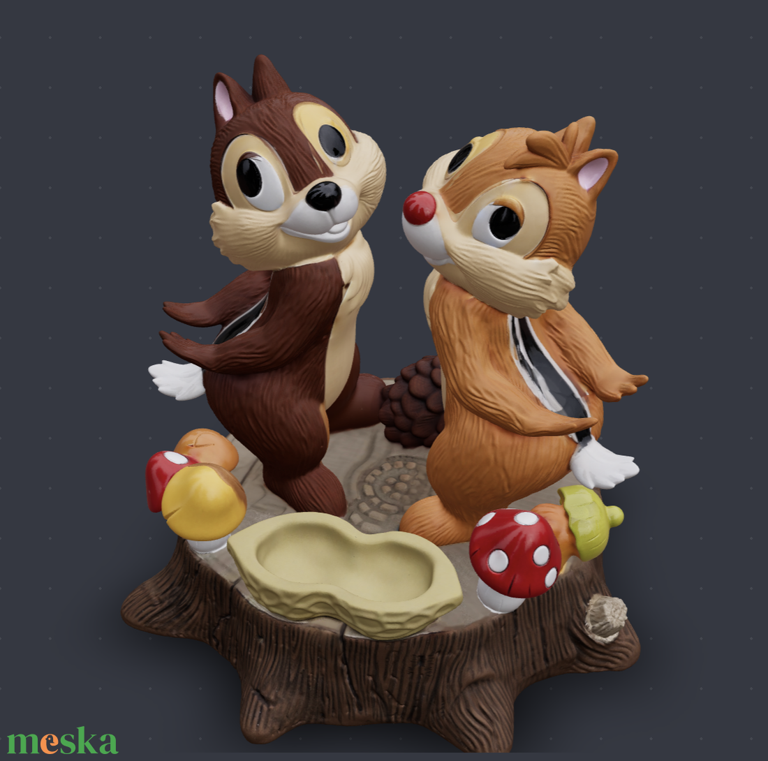 Chip és Dale öröknaptár - művészet - makett, modell - Meska.hu