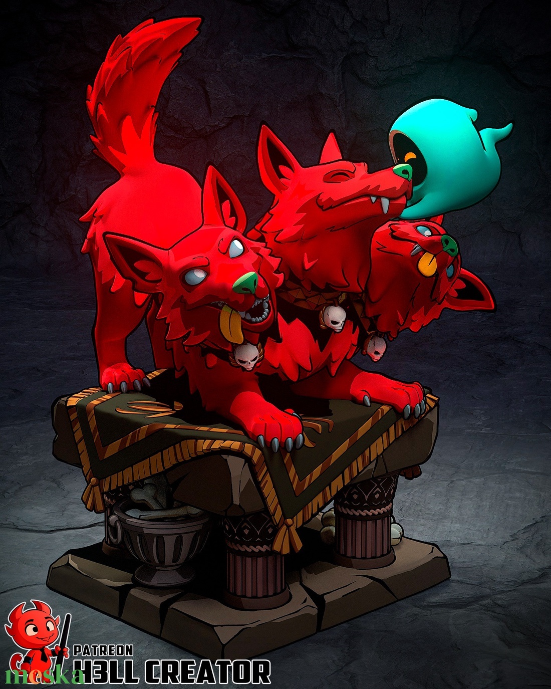 Cerberus - Hades - művészet - makett, modell - Meska.hu