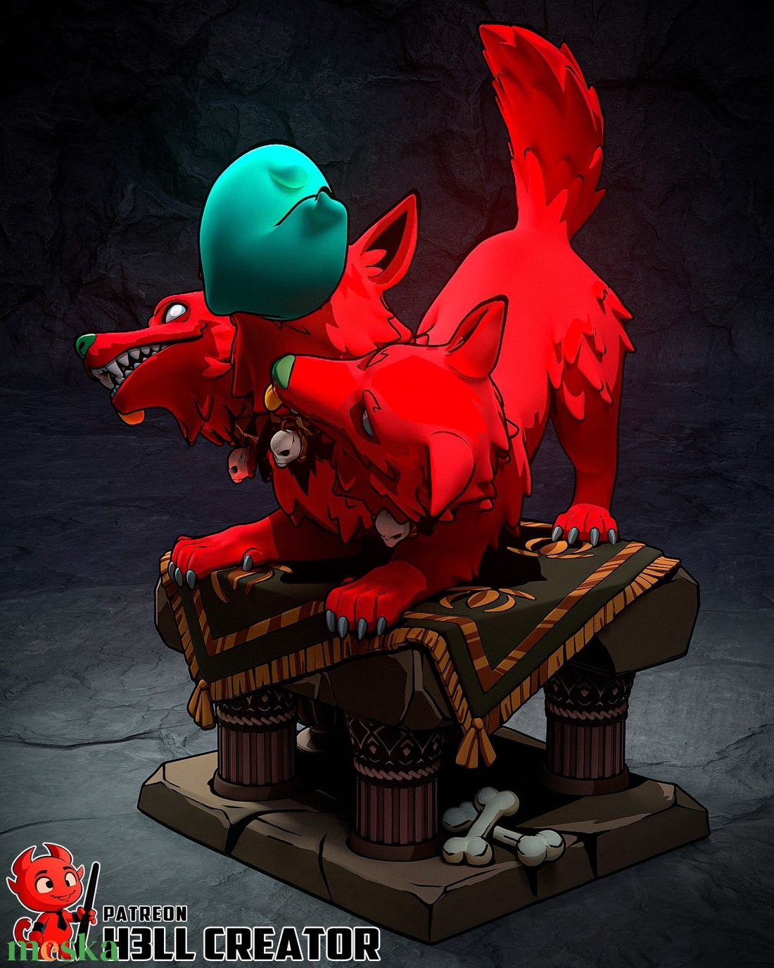 Cerberus - Hades - művészet - makett, modell - Meska.hu