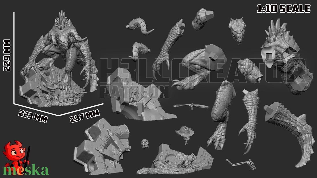 Deathclaw - Fallout - művészet - makett, modell - Meska.hu