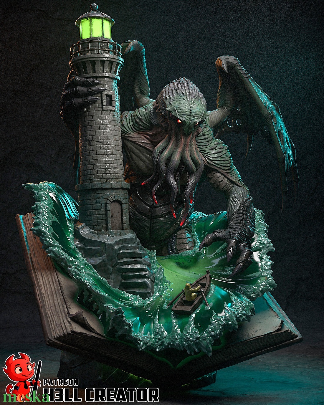 Cthulhu - művészet - makett, modell - Meska.hu