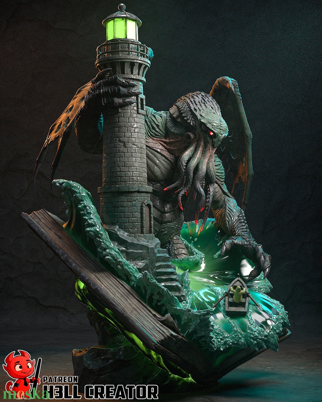 Cthulhu - művészet - makett, modell - Meska.hu