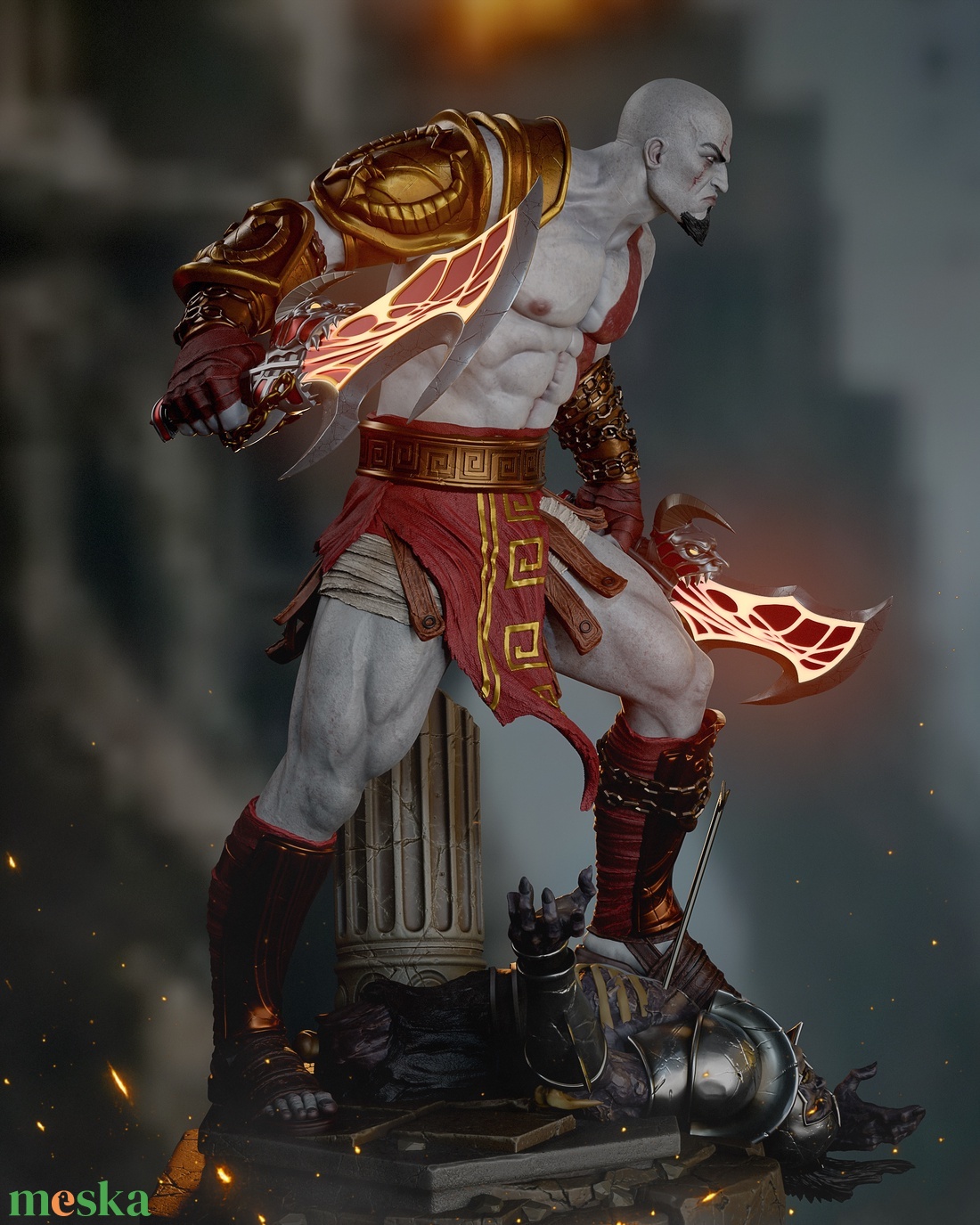 Kratos - God of War - művészet - makett, modell - Meska.hu