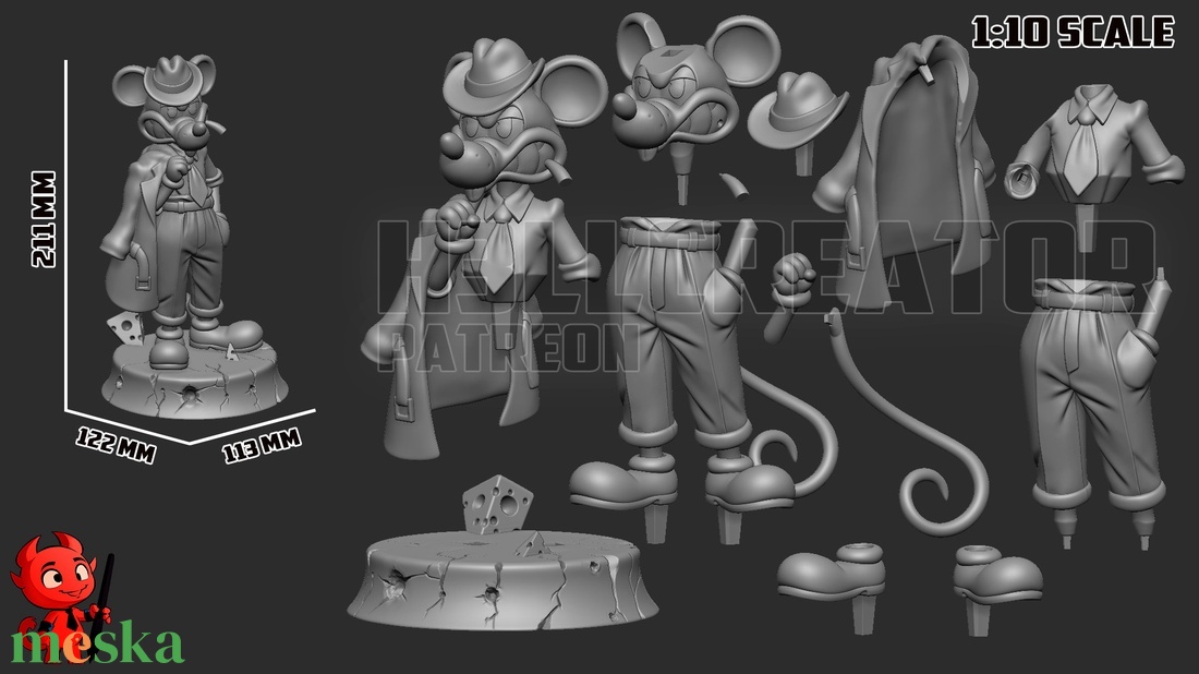 Jack Pepper - Mouse: P.I. For Hire - művészet - makett, modell - Meska.hu