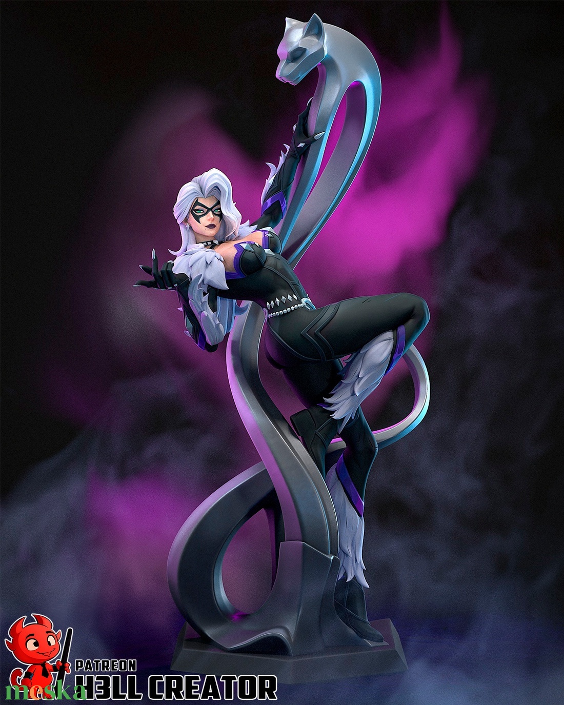 Black Cat - Marvel Rivals - művészet - makett, modell - Meska.hu