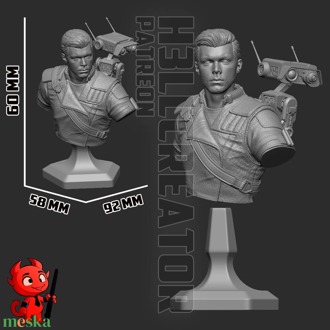 Cal Kestis - Star Wars Jedi Survivor BUST - művészet - makett, modell - Meska.hu