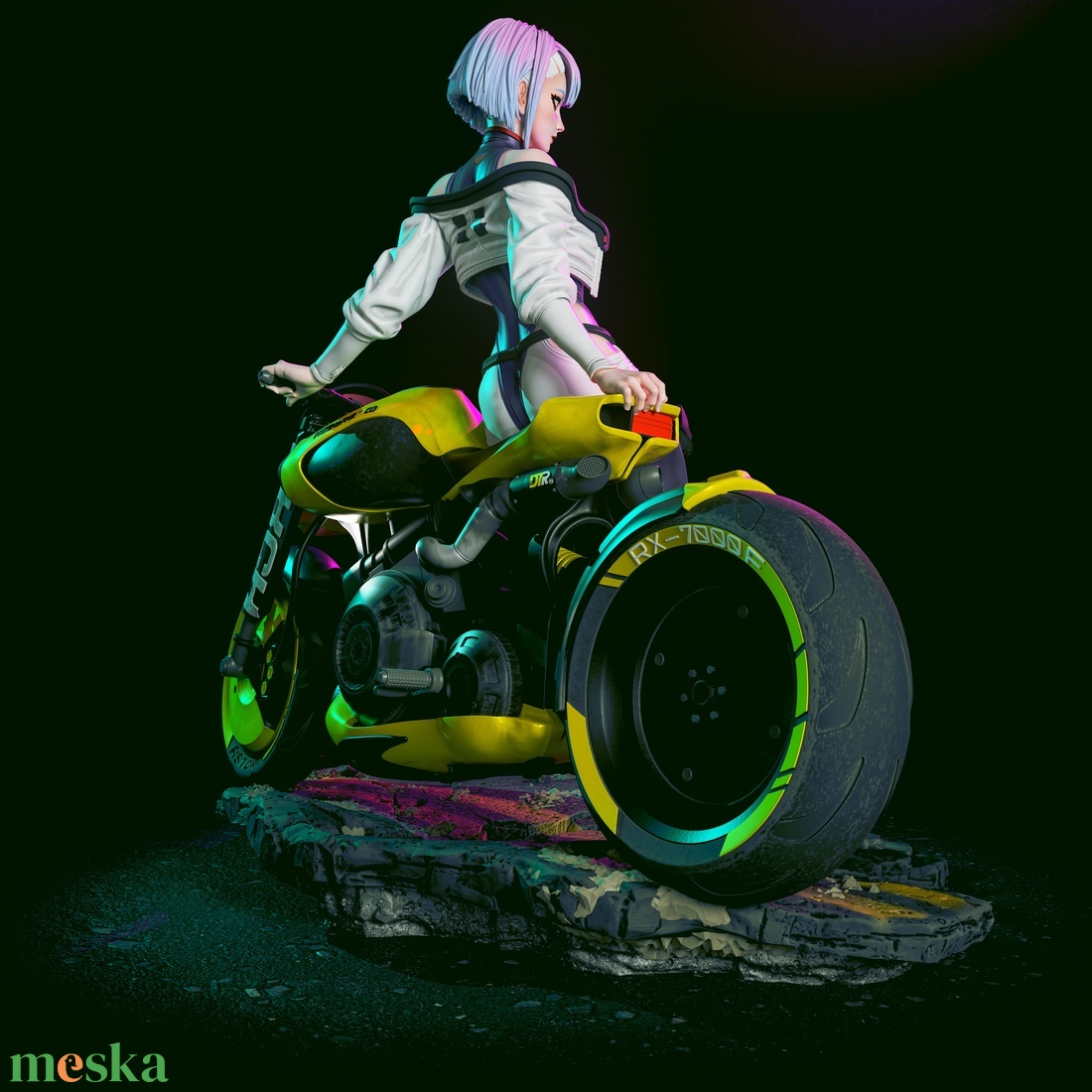 Lucy - Cyberpunk Edgerunners Festve - művészet - makett, modell - Meska.hu
