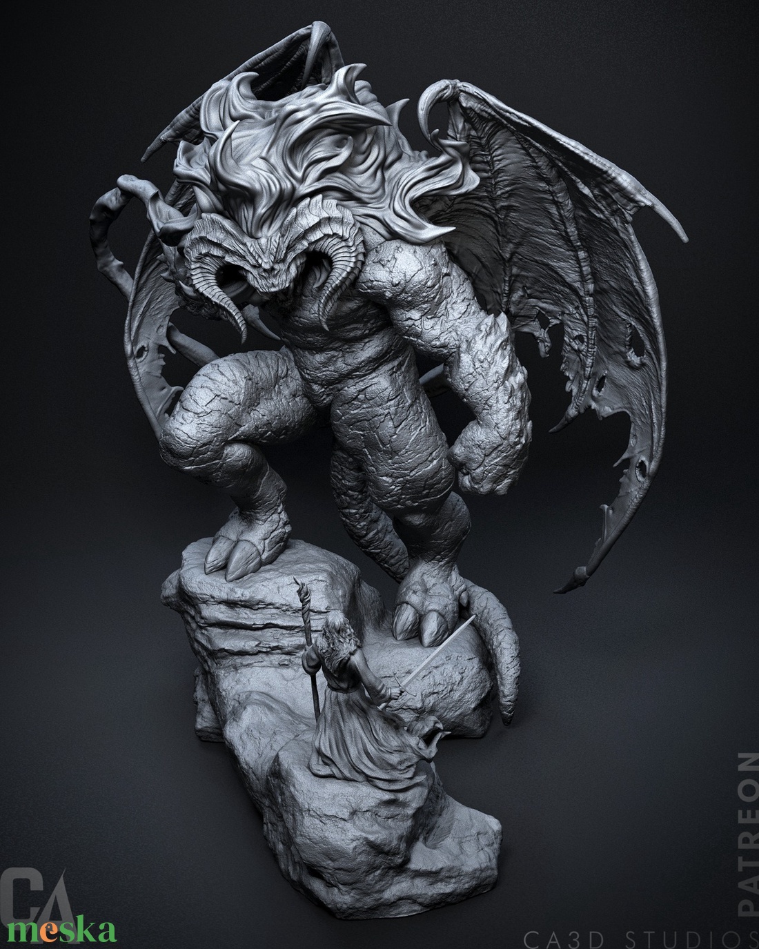 Balrog vs Gandalf - The Lord of the Rings - művészet - makett, modell - Meska.hu