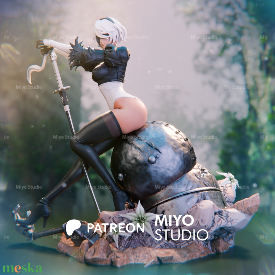 2B - Nier: Automata - művészet - makett, modell - Meska.hu