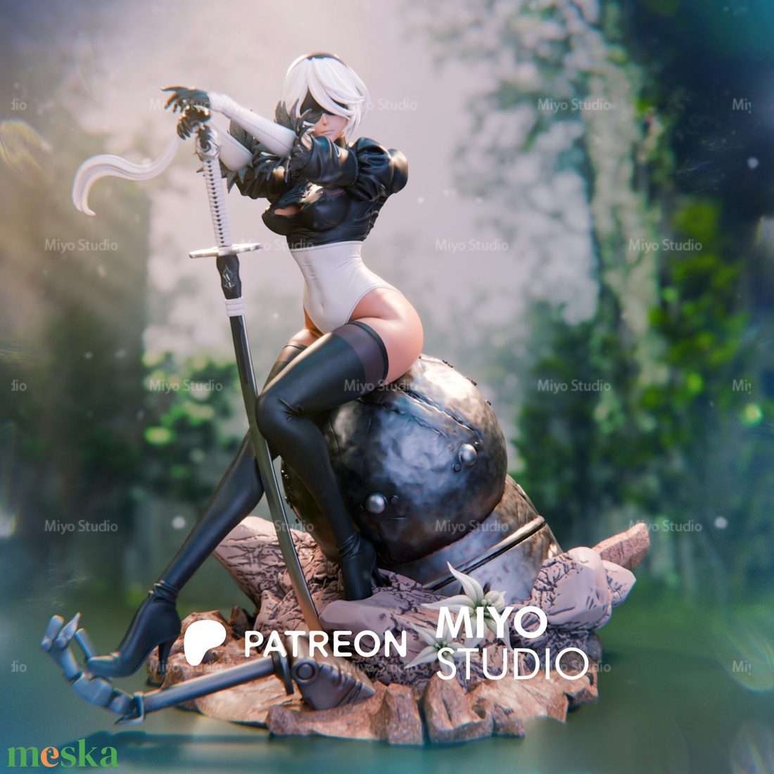 2B - Nier: Automata - művészet - makett, modell - Meska.hu