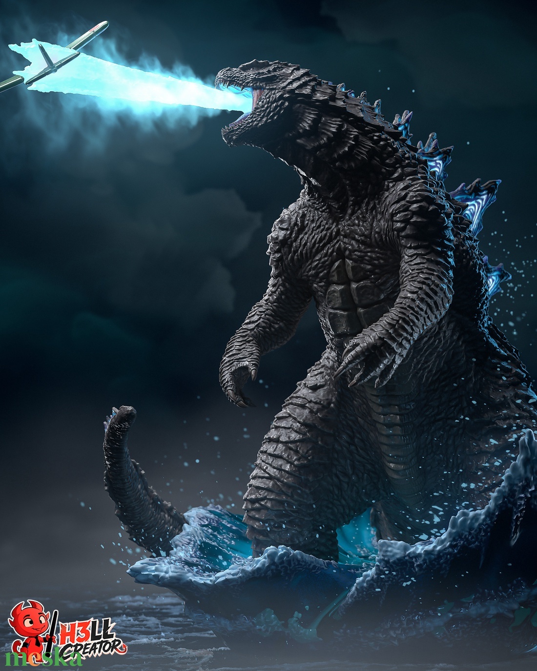 Godzilla - művészet - makett, modell - Meska.hu
