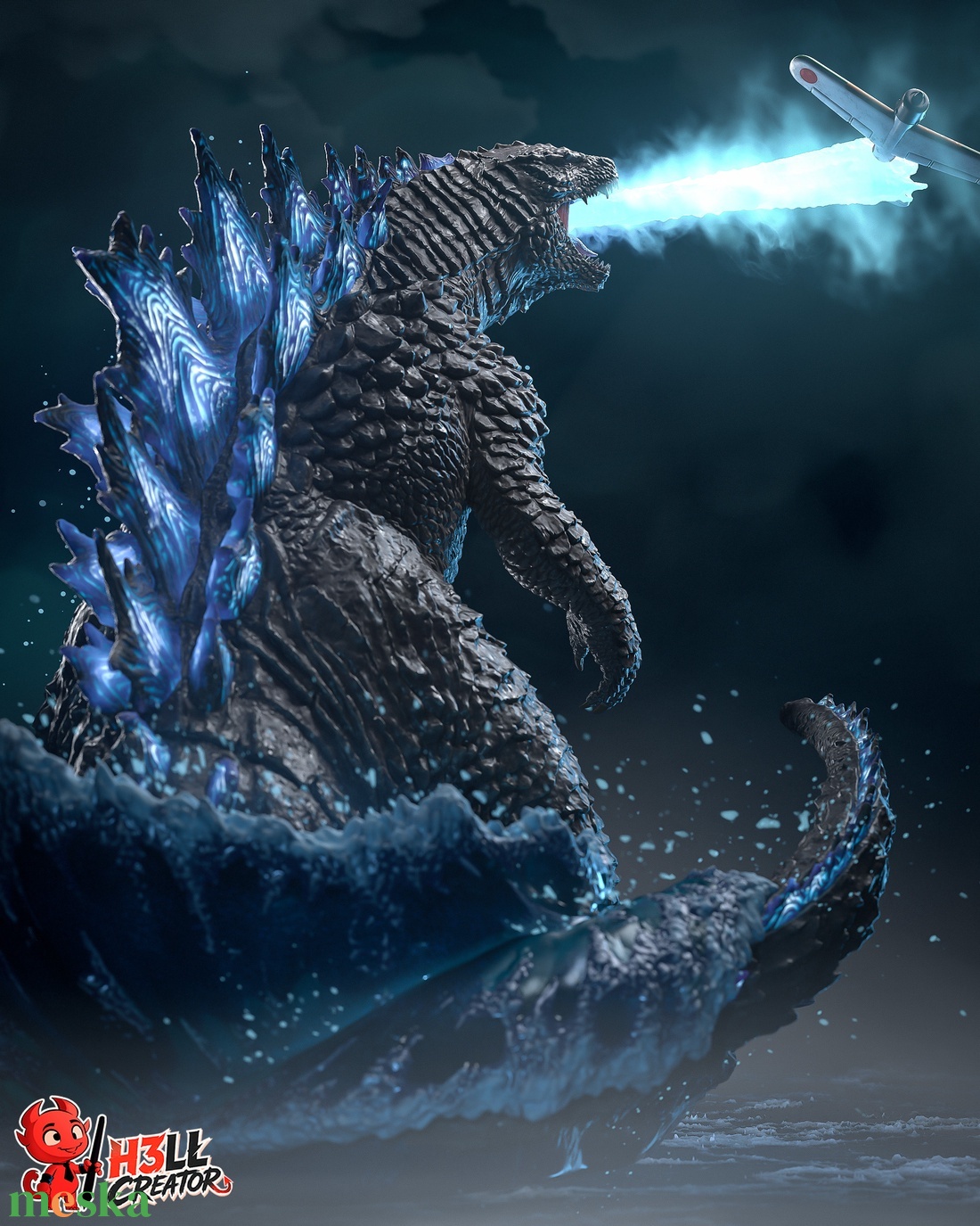 Godzilla - művészet - makett, modell - Meska.hu