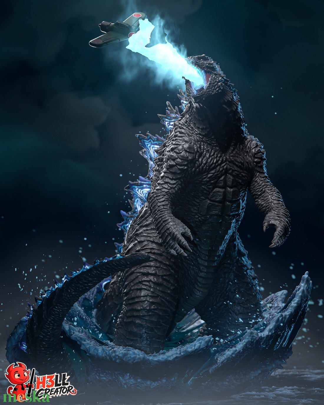 Godzilla - művészet - makett, modell - Meska.hu