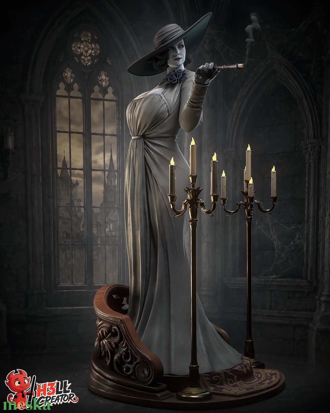 Lady Dimitrescu - Resident Evil Village - művészet - makett, modell - Meska.hu
