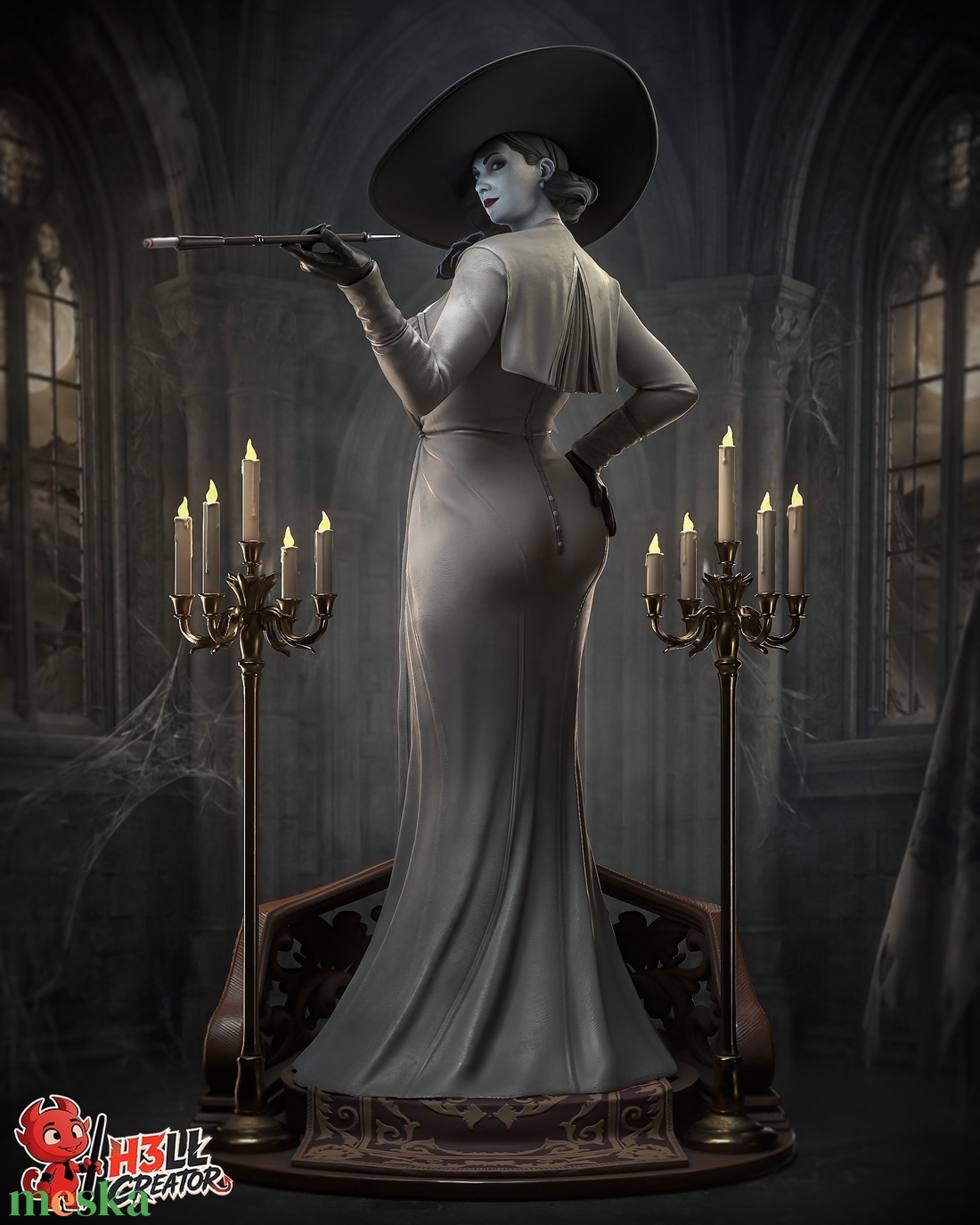Lady Dimitrescu - Resident Evil Village - művészet - makett, modell - Meska.hu