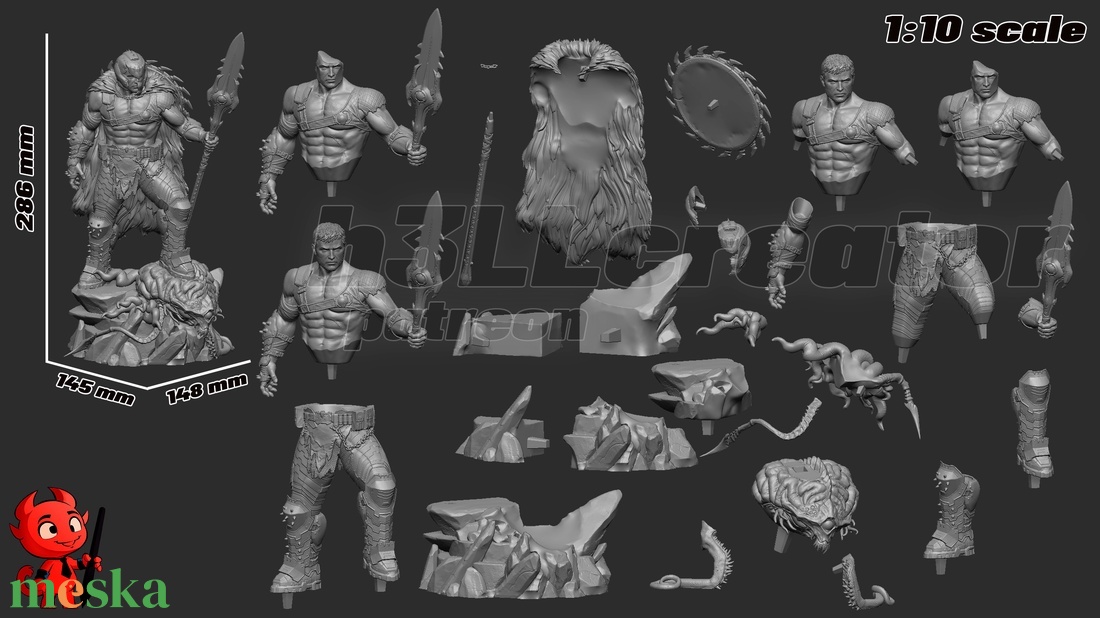 Doom Slayer - Doom: The Dark Ages - művészet - makett, modell - Meska.hu
