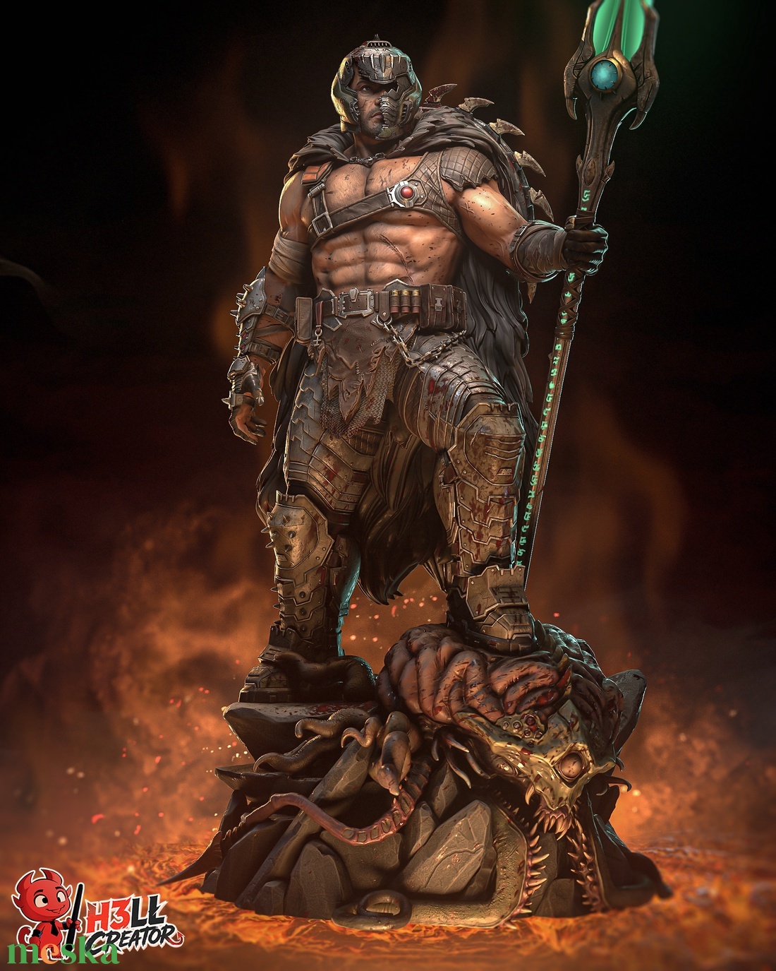 Doom Slayer - Doom: The Dark Ages - művészet - makett, modell - Meska.hu