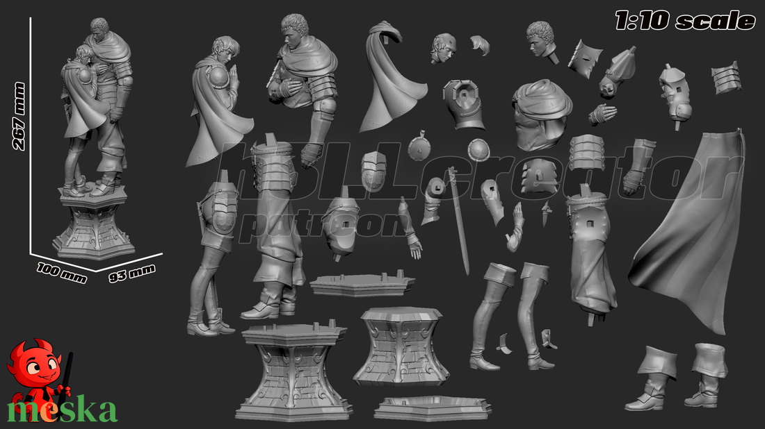 Guts and Casca - Berserk - művészet - makett, modell - Meska.hu
