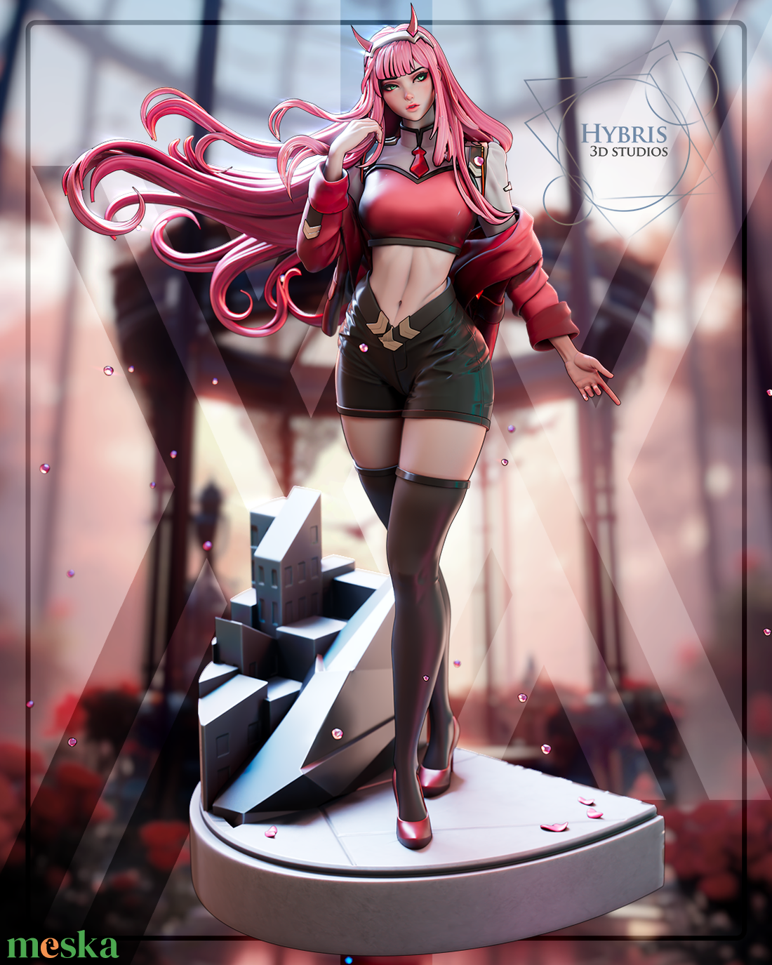 Zero Two - Darling in the Franxx - művészet - makett, modell - Meska.hu