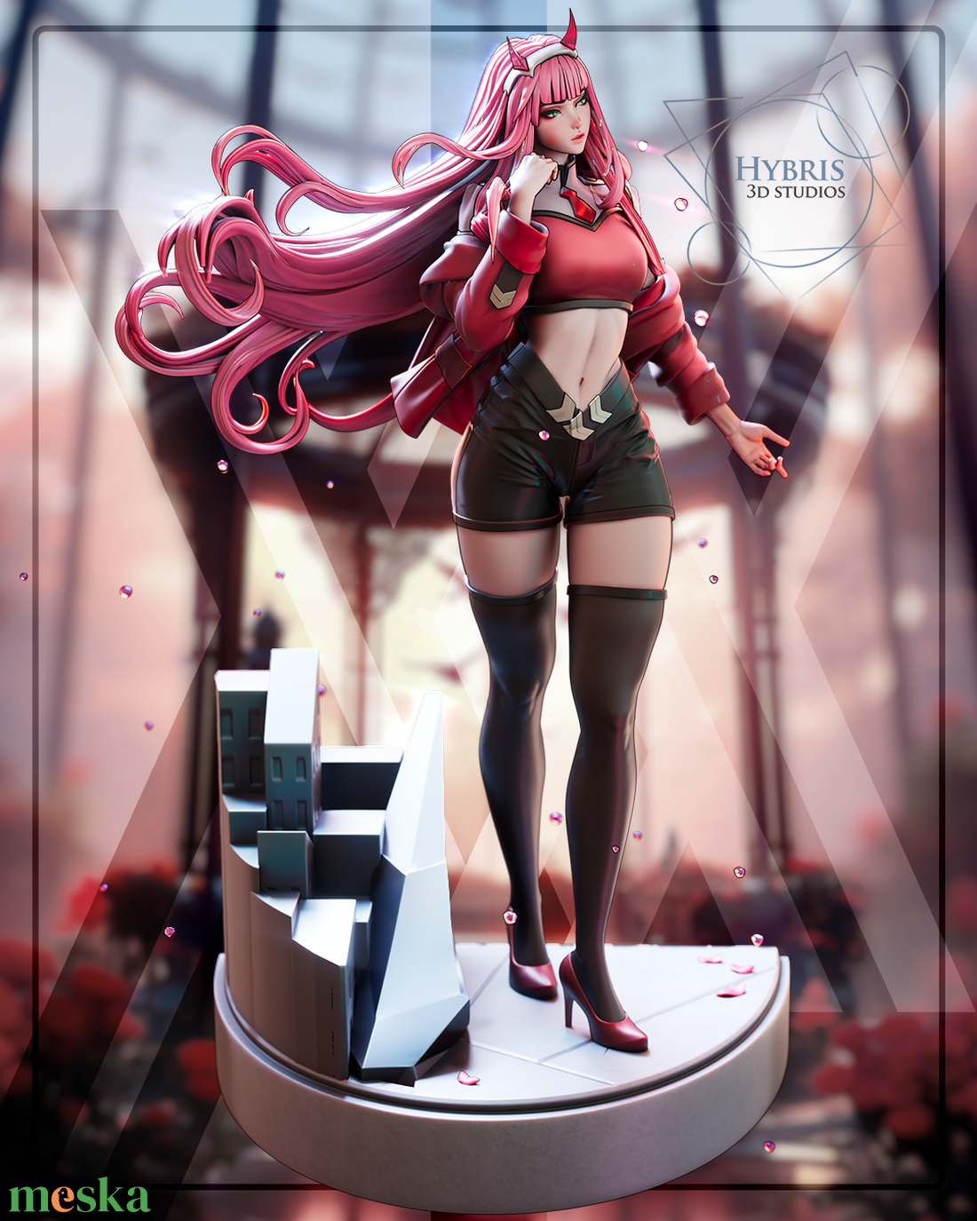 Zero Two - Darling in the Franxx - művészet - makett, modell - Meska.hu