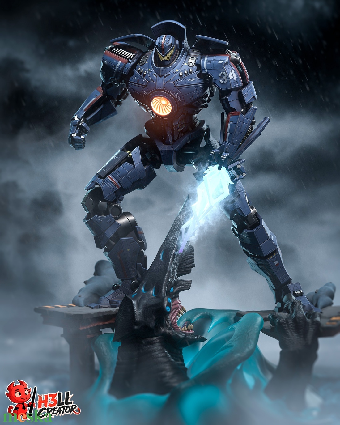 Gipsy Danger - Pacific Rim - művészet - makett, modell - Meska.hu