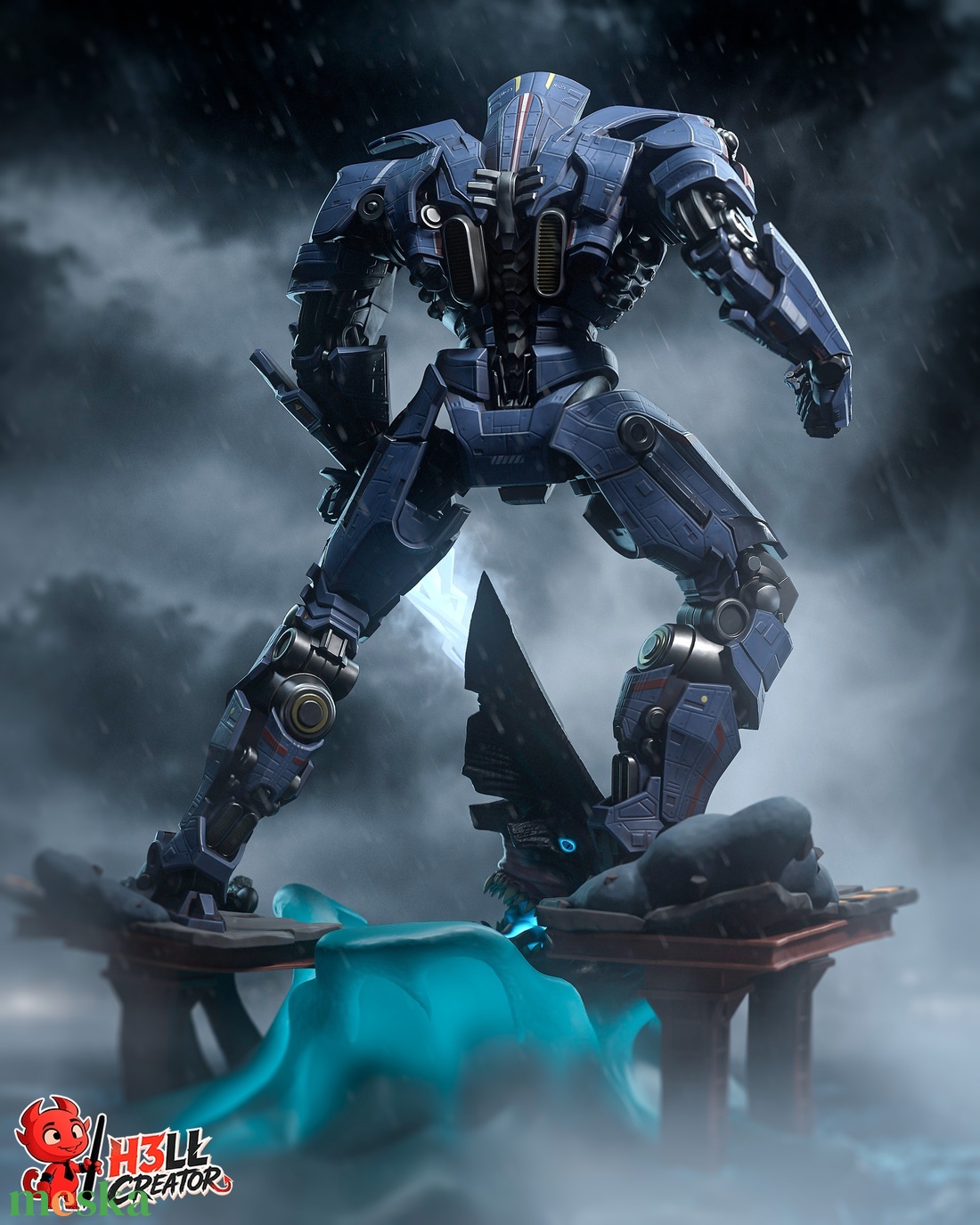 Gipsy Danger - Pacific Rim - művészet - makett, modell - Meska.hu