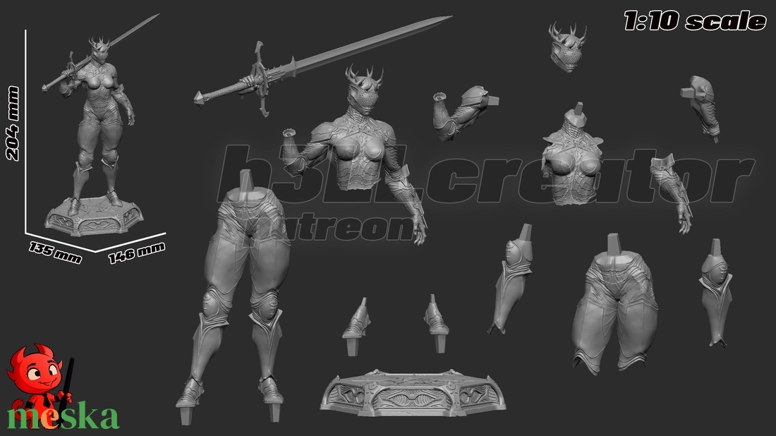 Proxima the Broodseeker - Mortal Shell 2 - művészet - makett, modell - Meska.hu