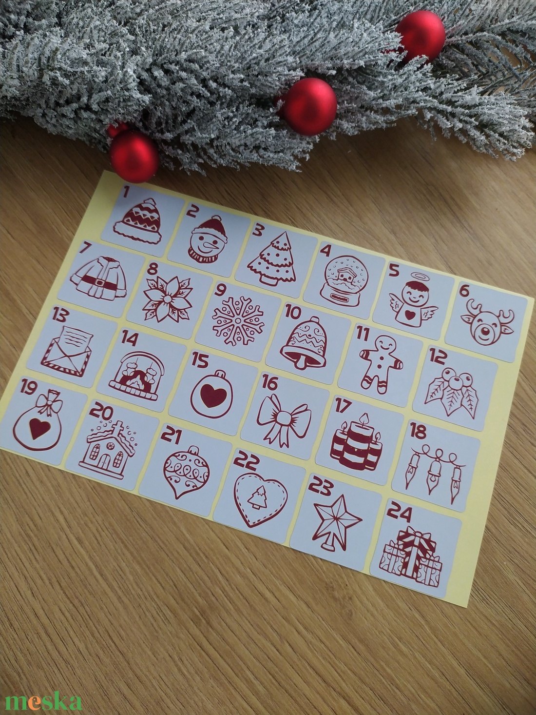 Kaparós matrica adventi naptárhoz - karácsony - adventi díszek - adventi naptár - Meska.hu Kaparós matrica adventi naptárhoz - karácsony - adventi díszek - adventi naptár - Meska.hu