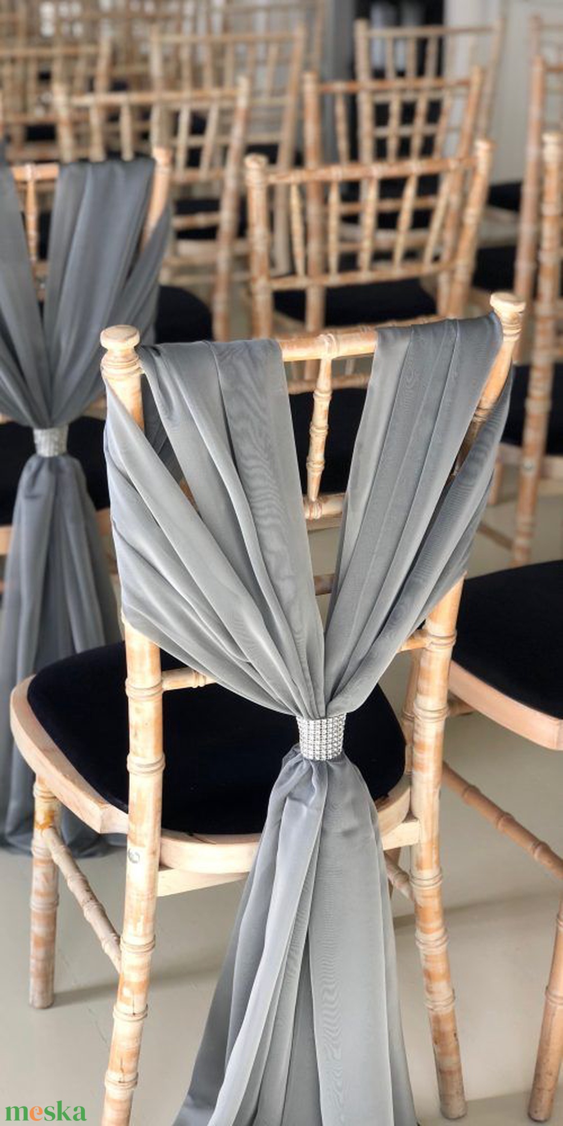 Strasszos esküvői székdísz vagy szalvétagyűrű - esküvő - dekoráció - helyszíni dekor - Meska.hu