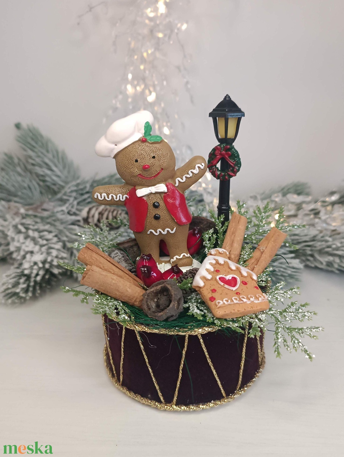 Kis méretű mézis karácsonyi dekoráció - karácsony - karácsonyi lakásdekoráció - karácsonyi lakásdíszek - Meska.hu