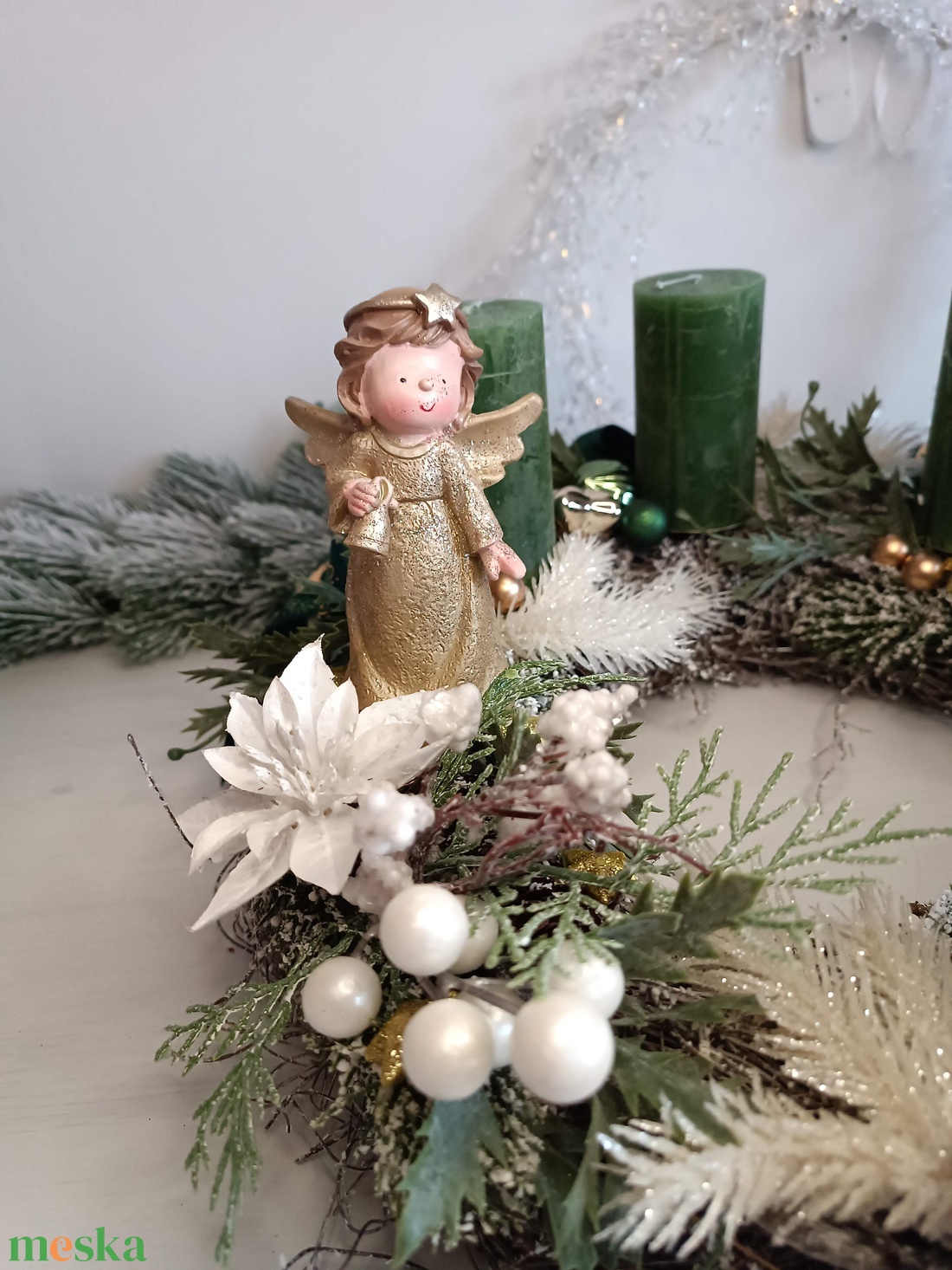 Nagy méretű vesszőkoszorú adventi - karácsony - adventi díszek - adventi koszorú - Meska.hu