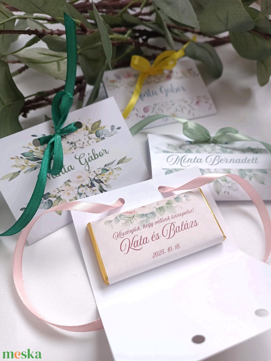 Ültetőkártya és köszönőajándék egyben, tábláscsoki - esküvő - meghívó & kártya - ültetési rend - Meska.hu