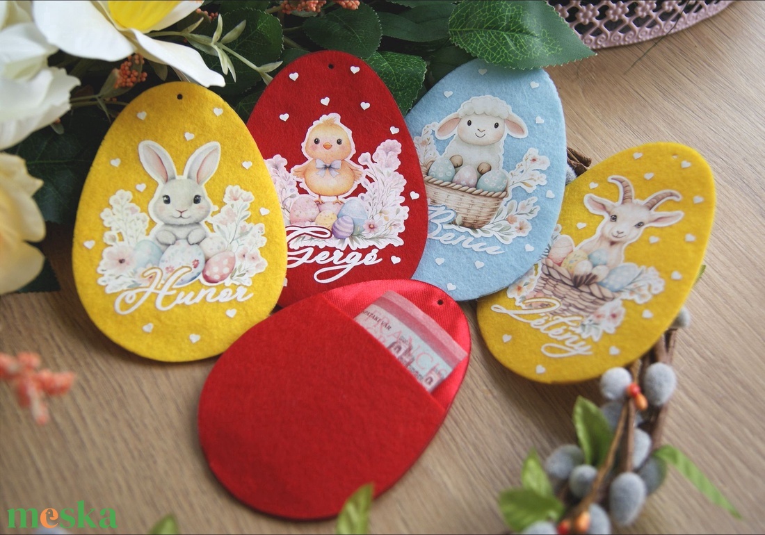 Névre szóló hímes tojás locsolkodóknak, pénzátadó - ünnepi díszek, dekorációk - húsvéti díszek és dekorációk - húsvéti pénzátadó - Meska.hu