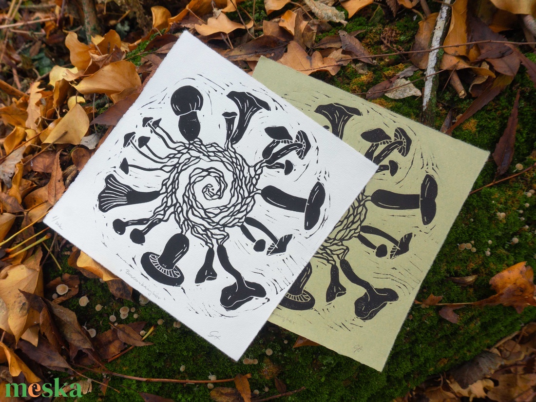 Boszorkánykör - linómetszet - művészet - grafika & illusztráció - művészi nyomat - Meska.hu