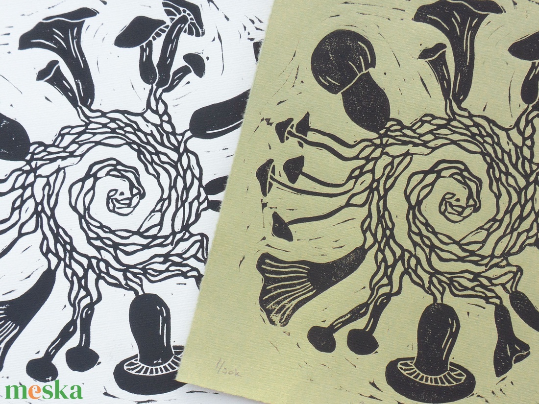 Boszorkánykör - linómetszet - művészet - grafika & illusztráció - művészi nyomat - Meska.hu