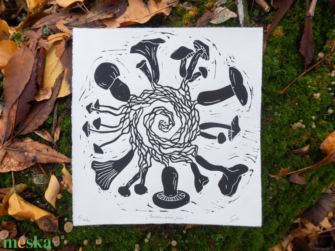 Boszorkánykör - linómetszet - művészet - grafika & illusztráció - művészi nyomat - Meska.hu