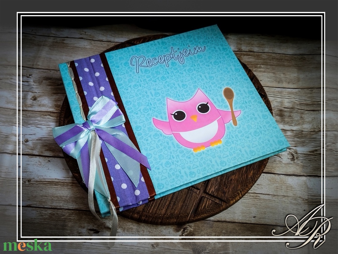 Baglyos receptfüzet kiegészítőkkel - otthon & életmód - konyhafelszerelés, tálalás - sütés, főzés - receptfüzet - Meska.hu