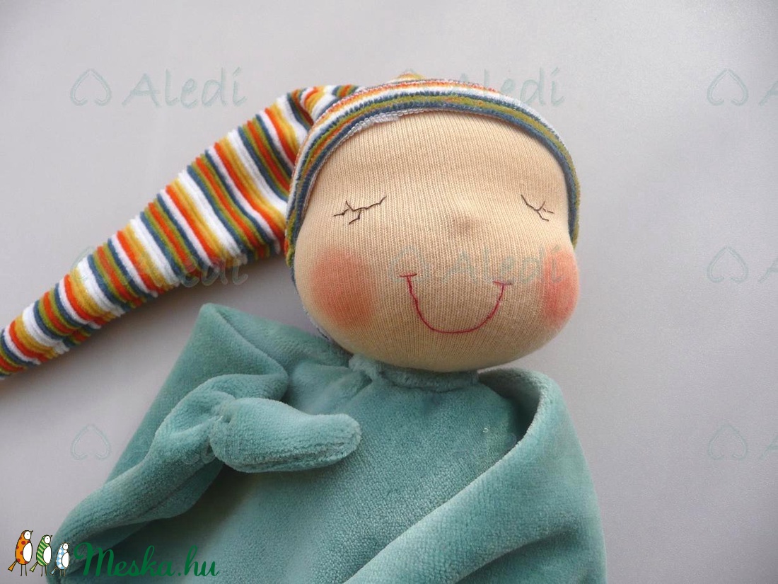 Mini rongyi baba- zöld -  - Meska.hu