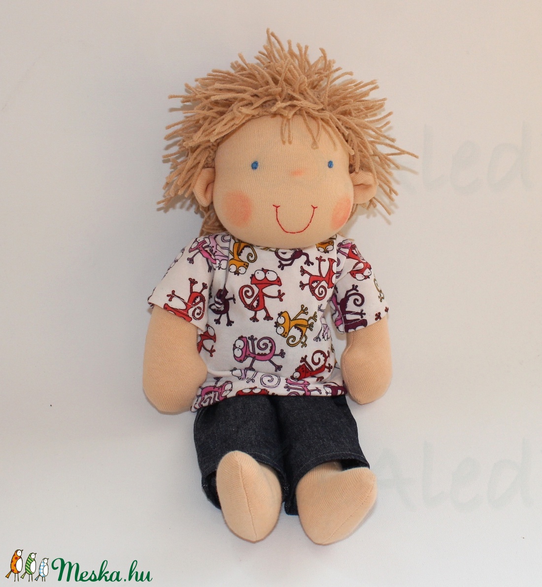 Waldorf fiú baba és azonos anyagból készült kisfiú póló- gyíkos  -  - Meska.hu