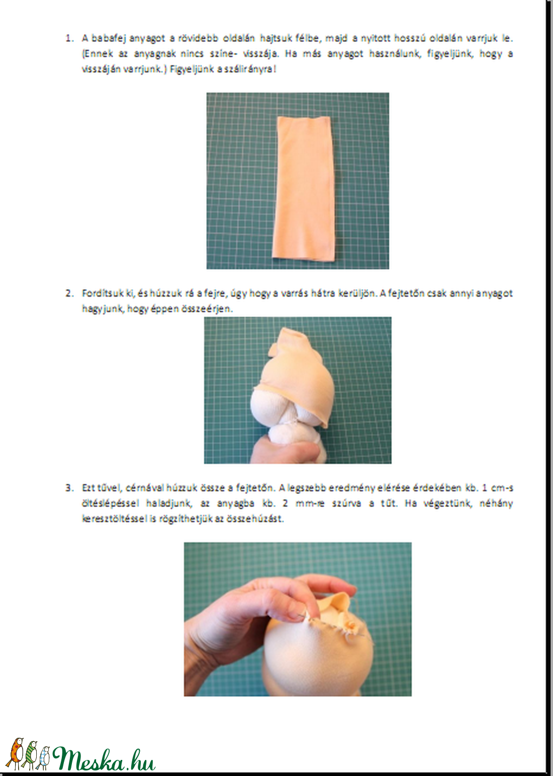 Hogyan varrjunk Waldorf babát- szabásminta, leírás - diy (csináld magad) - szabásminta, útmutató - szabásminta, útmutató - Meska.hu