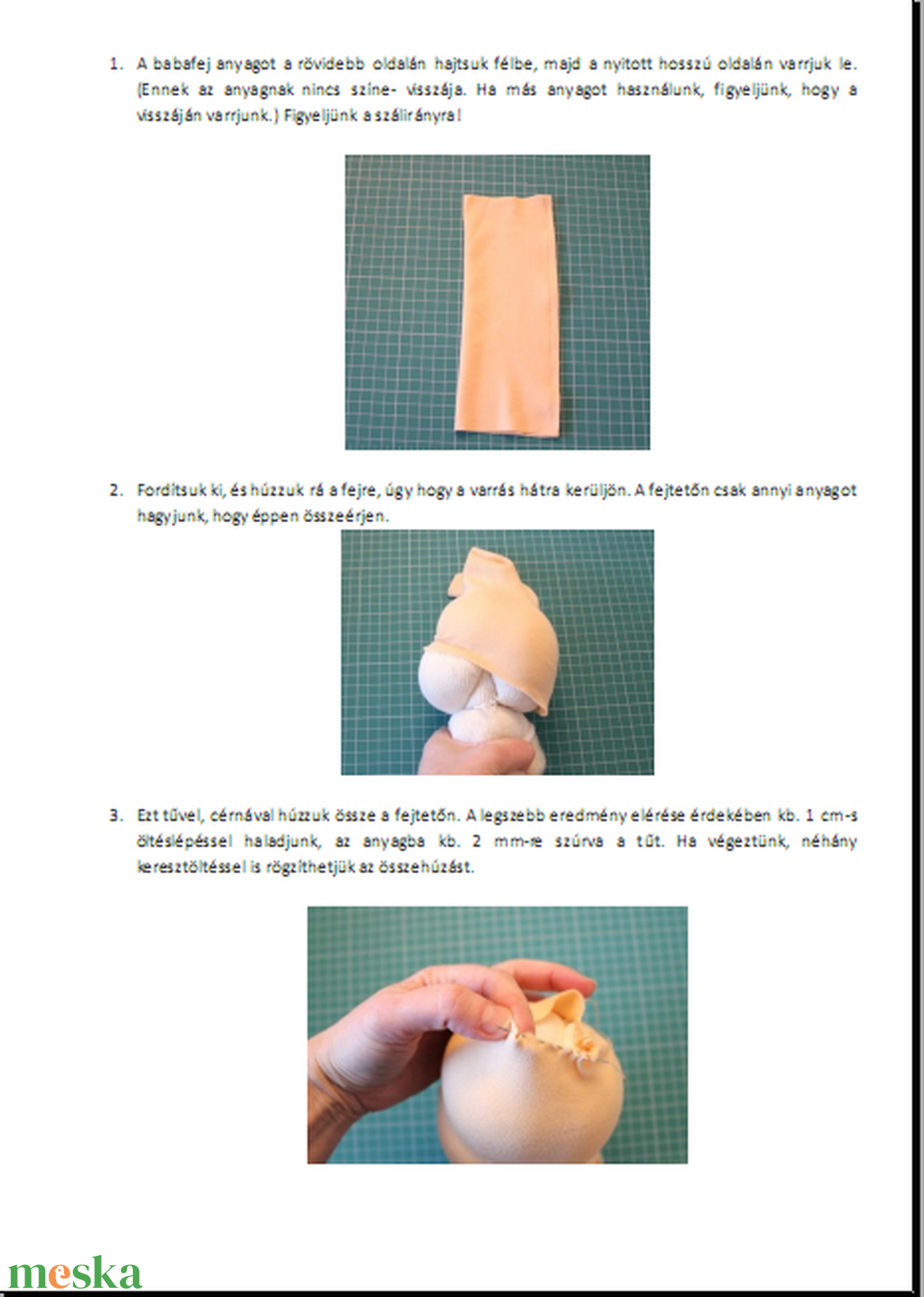 Hogyan varrjunk Waldorf babát- szabásminta, leírás - diy (csináld magad) - szabásminta, útmutató - szabásminta - Meska.hu