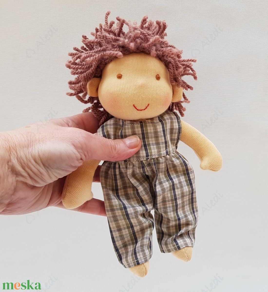 Kis Waldorf baba - barna hajú fiú - játék & sport - baba & babaház - öltöztethető baba - Meska.hu