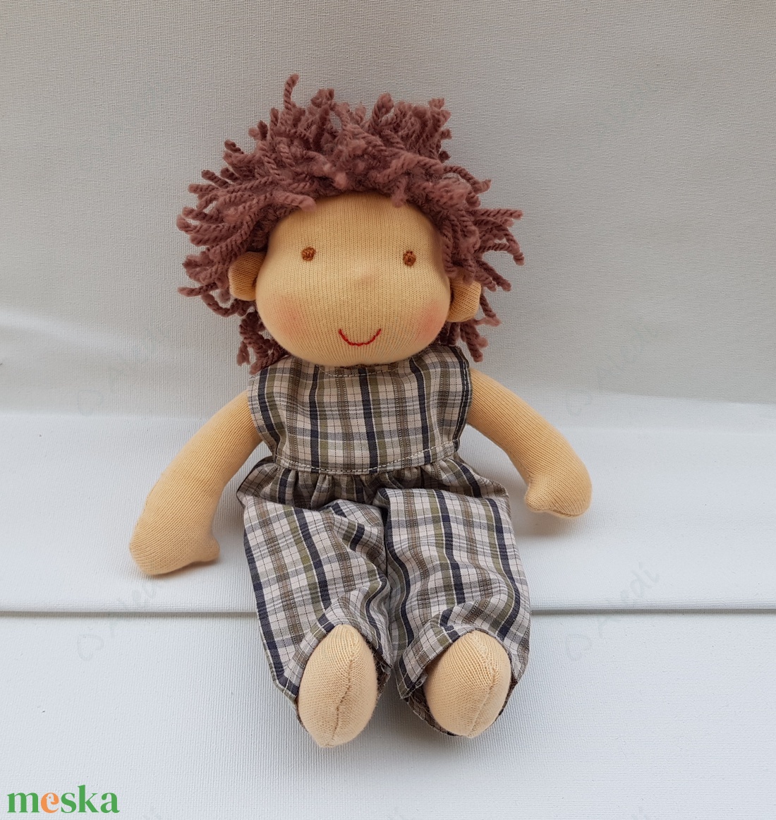 Kis Waldorf baba - barna hajú fiú - játék & sport - baba & babaház - öltöztethető baba - Meska.hu