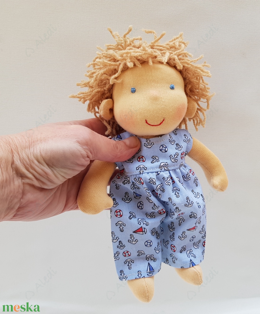 Kis Waldorf baba - szőke hajú fiú - játék & sport - baba & babaház - öltöztethető baba - Meska.hu