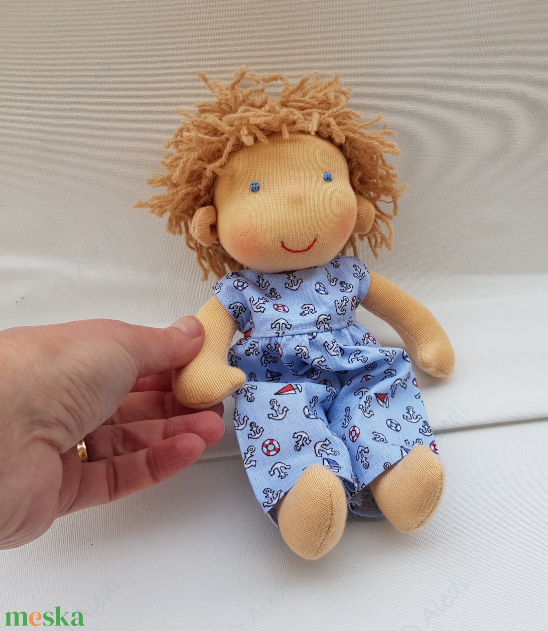 Kis Waldorf baba - szőke hajú fiú - játék & sport - baba & babaház - öltöztethető baba - Meska.hu