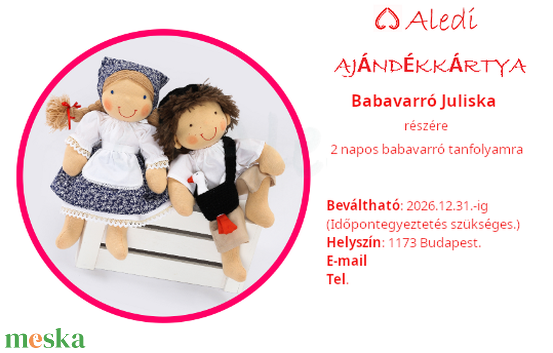 Baba varró workshop ajándékutalvány - diy (csináld magad) - workshop & tanfolyam - Meska.hu