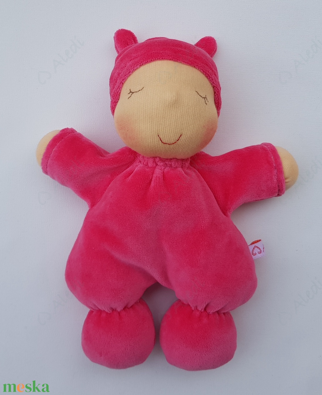 Plüss bébi baba - pink - játék & sport - baba & babaház - baba - Meska.hu