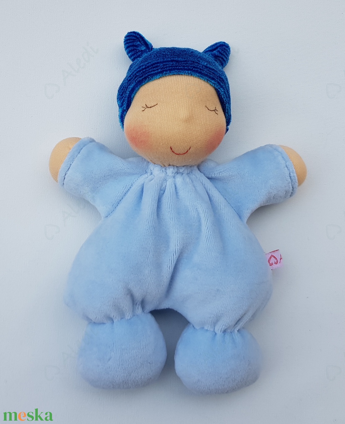 Plüss bébi baba - kék - játék & sport - baba & babaház - baba - Meska.hu