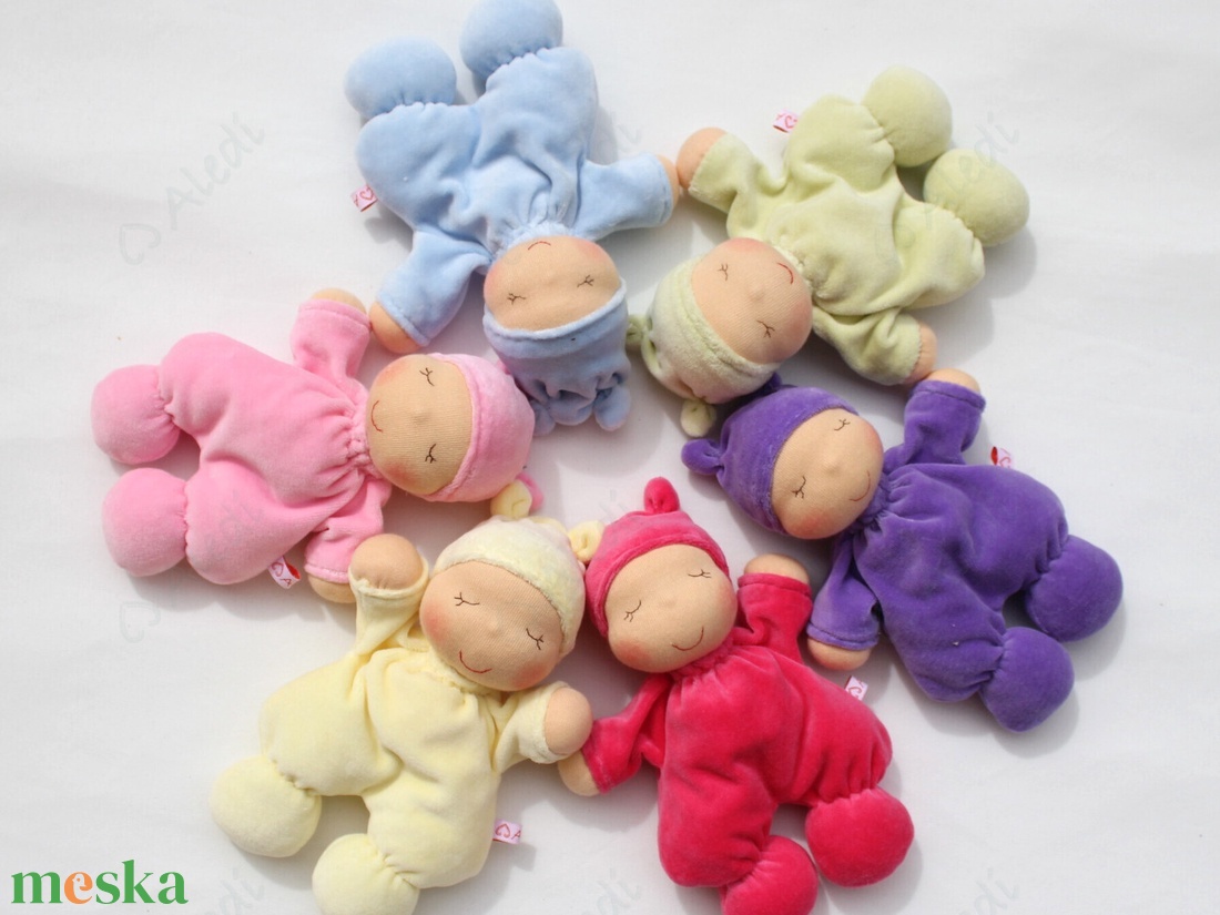 Plüss bébi baba - kék - játék & sport - baba & babaház - baba - Meska.hu