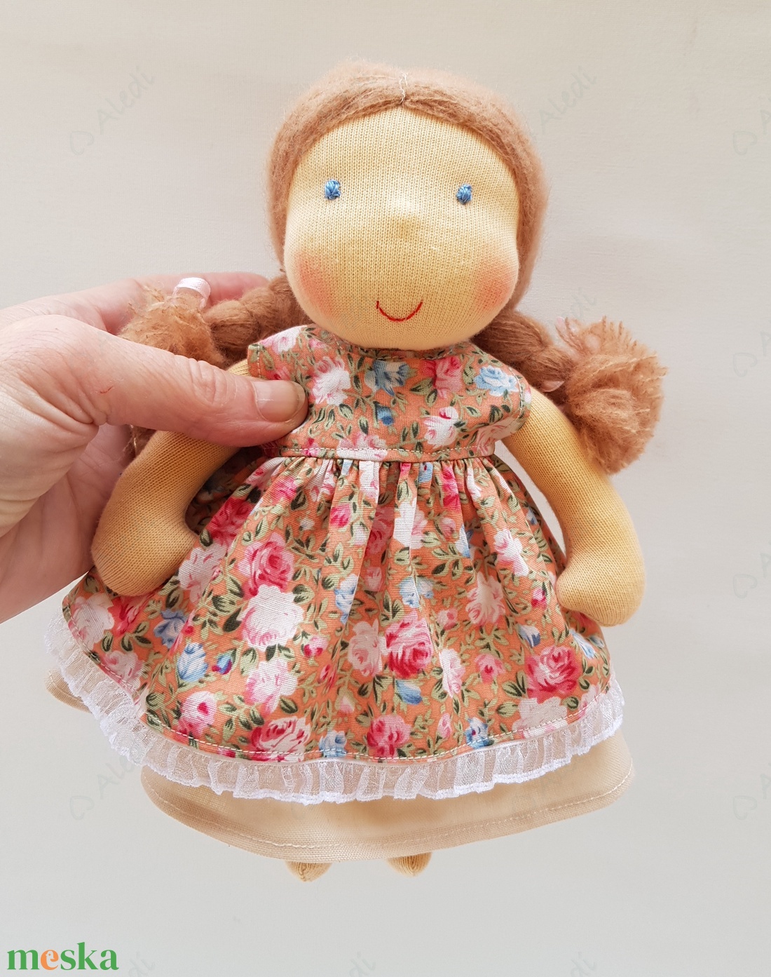 Kis Waldorf baba - barna ruhás - játék & sport - baba & babaház - öltöztethető baba - Meska.hu